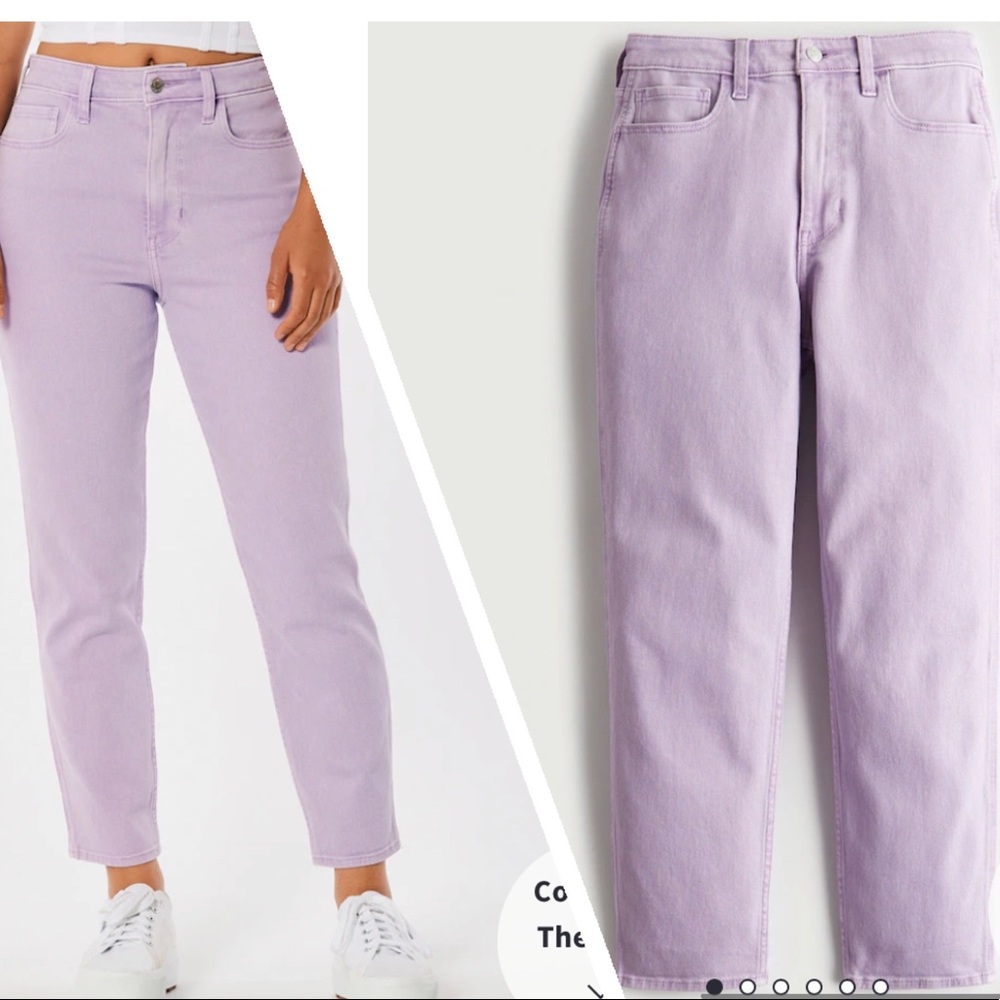 ULTRA HIGH-RISE LIGHT PURPLE MOM JEANS